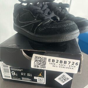 Travis Scott Kids Black Suede Sneakers